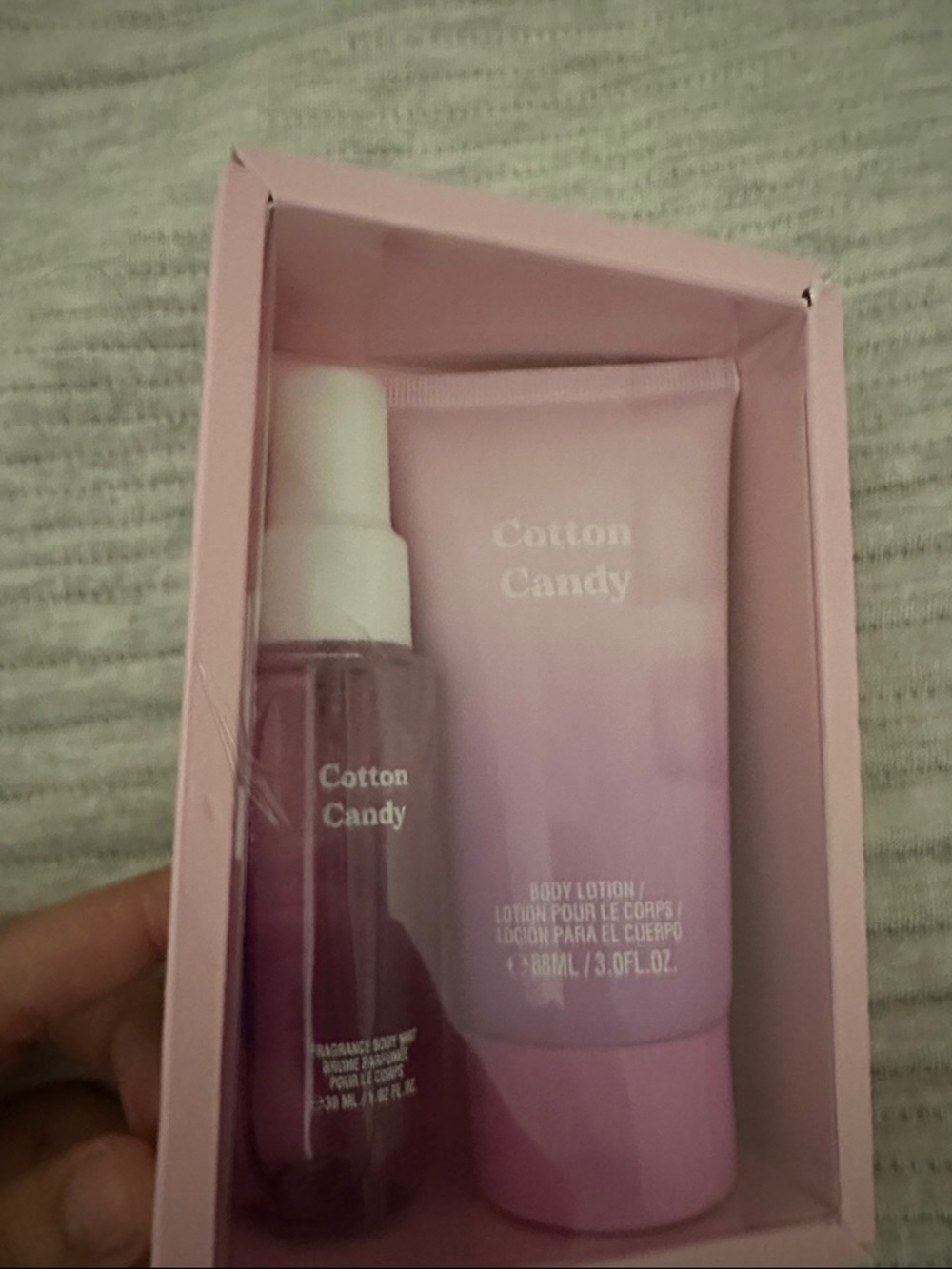 Cotton Candy Fragrance Mist & Body Lotion Set - Pink